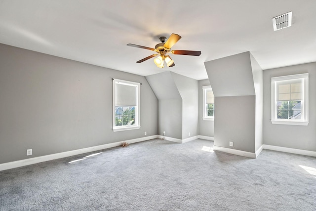 5239 Starnes Dr, Murfreesboro, TN 37128 - additional living space featuring carpet floors, baseboards, ceiling fan, and lofted ceiling