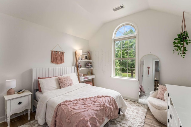 115 Wise Rd, Franklin, TN 37064 - bedroom with vaulted ceiling, light wood-type flooring, and baseboards