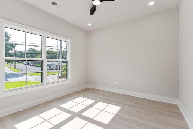 363 S Walnut Ave, Cookeville, TN 38501 - unfurnished room with light wood-type flooring, baseboards, a ceiling fan, and recessed lighting