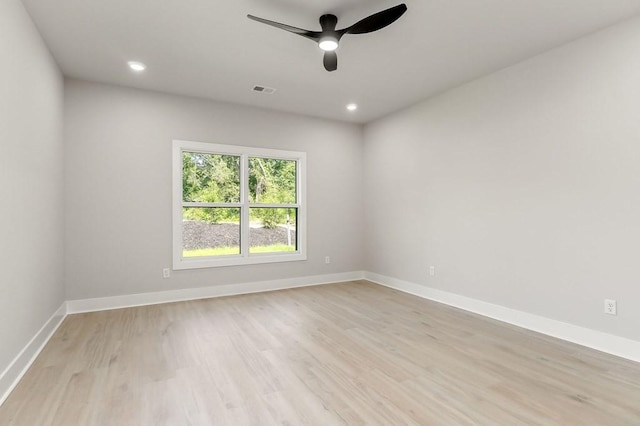 363 S Walnut Ave, Cookeville, TN 38501 - spare room with ceiling fan, light wood-style flooring, baseboards, and recessed lighting