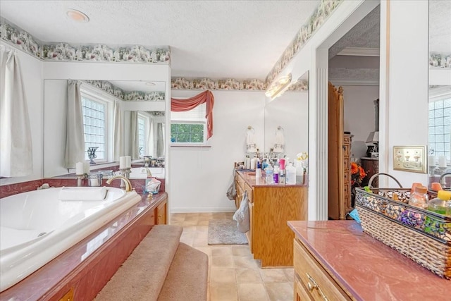 431 Jack Thomas Dr, Manchester, TN 37355 - full bath featuring plenty of natural light, vanity, a textured ceiling, and a bath