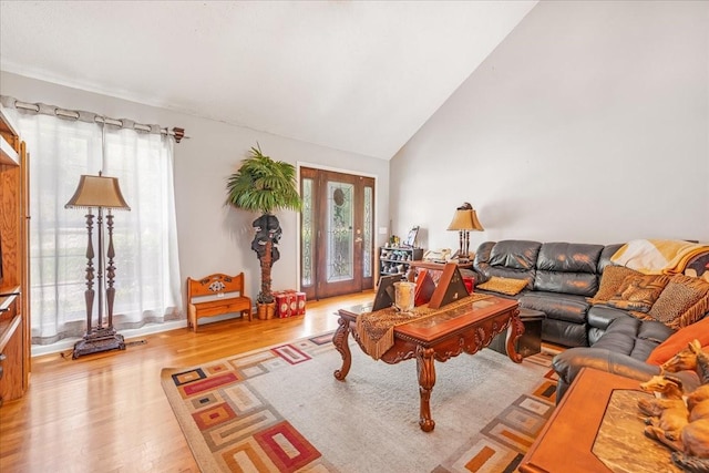 431 Jack Thomas Dr, Manchester, TN 37355 - living area with light wood finished floors, healthy amount of natural light, and high vaulted ceiling