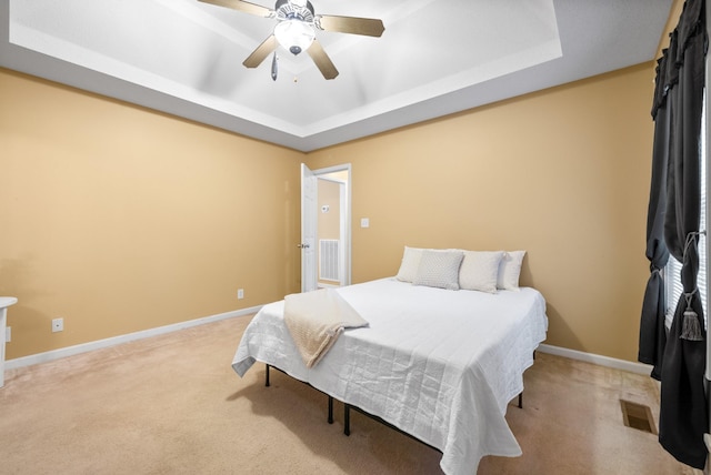 3700 Wheatfield Ln, Clarksville, TN 37040 - bedroom featuring a raised ceiling, light colored carpet, and baseboards