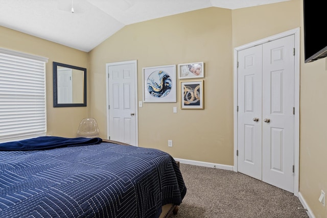 1515 Bridgecrest Dr Unit 220, Antioch, TN 37013 - carpeted bedroom featuring vaulted ceiling and baseboards