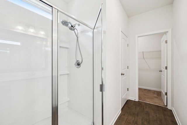 3211 Briar Chapel Dr, Murfreesboro, TN 37128 - full bath with a stall shower, wood finished floors, and a spacious closet