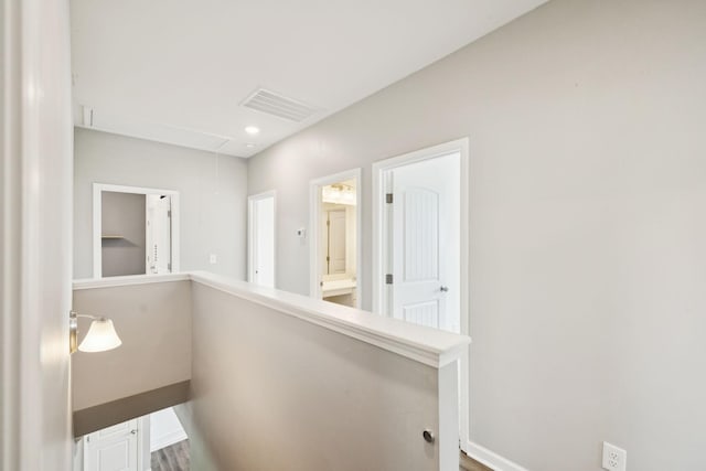 3211 Briar Chapel Dr, Murfreesboro, TN 37128 - corridor with attic access and wood finished floors