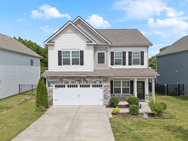 3211 Briar Chapel Dr, Murfreesboro, TN 37128 - view of front of home featuring concrete driveway, an attached garage, stone siding, and a shingled roof
