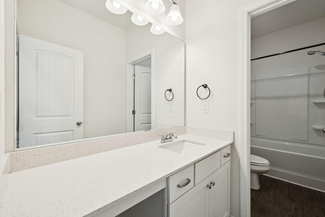 3211 Briar Chapel Dr, Murfreesboro, TN 37128 - full bathroom with toilet, vanity, bathing tub / shower combination, and wood finished floors