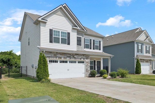 3211 Briar Chapel Dr, Murfreesboro, TN 37128 - view of front of property with a garage, driveway, and stone siding