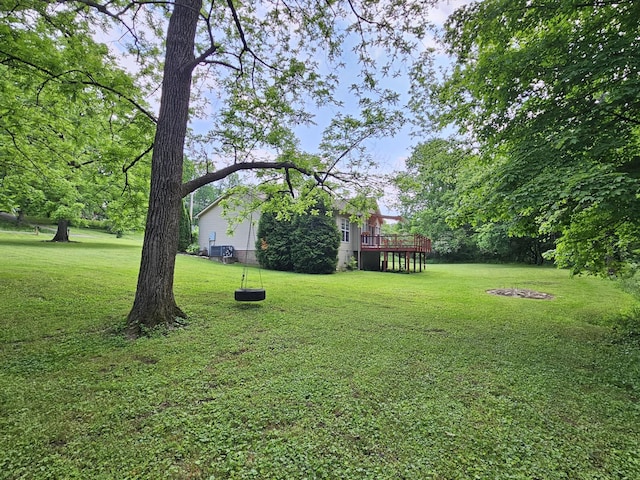 2524 Distillery Rd, Greenbrier, TN 37073 - view of green lawn featuring a wooden deck