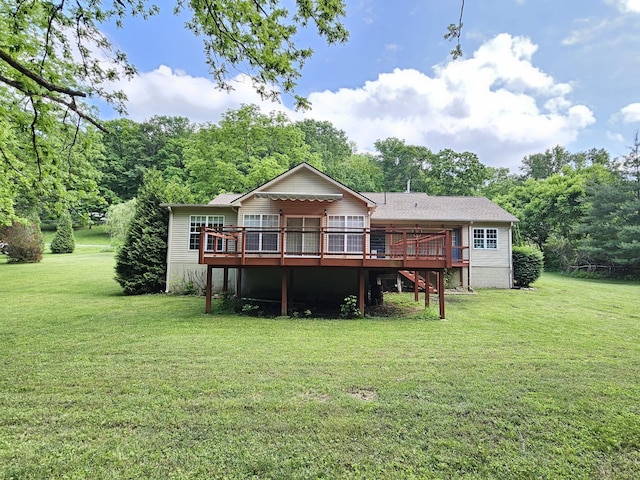 2524 Distillery Rd, Greenbrier, TN 37073 - rear view of property with a deck and a lawn