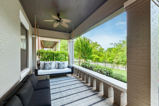 902 School St, Columbia, TN 38401 - view of patio with a ceiling fan and a water view