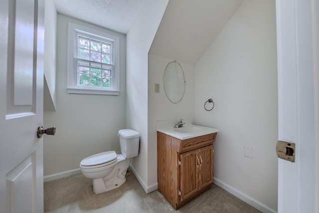 314 Millhouse Rd, Smyrna, TN 37167 - half bathroom with toilet, vanity, baseboards, and vaulted ceiling