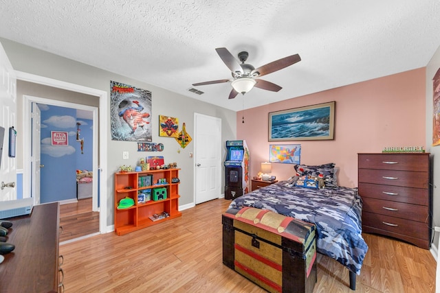 314 Millhouse Rd, Smyrna, TN 37167 - bedroom featuring light wood-type flooring, a textured ceiling, and a ceiling fan