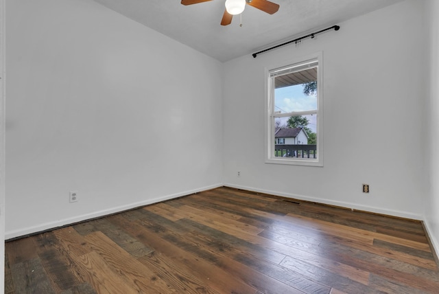 1921 Timberline Cir, Oak Grove, KY 42262 - spare room featuring ceiling fan, hardwood / wood-style floors, and baseboards