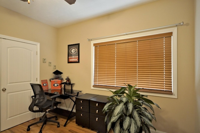 3173 Porter Hills Dr, Clarksville, TN 37043 - office space with wood finished floors, a ceiling fan, and baseboards