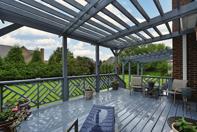 1043 Dorset Dr, Hendersonville, TN 37075 - deck featuring a pergola and a yard