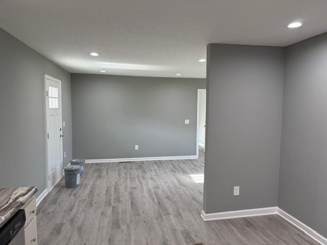 406 New Rock Creek Rd, Tullahoma, TN 37388 - unfurnished room featuring light wood-type flooring, baseboards, and recessed lighting