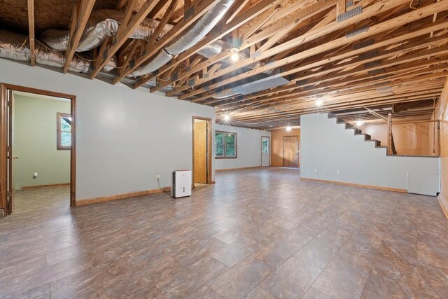 366 Huffman Park Rd, Lynchburg, TN 37352 - basement featuring stairway and baseboards