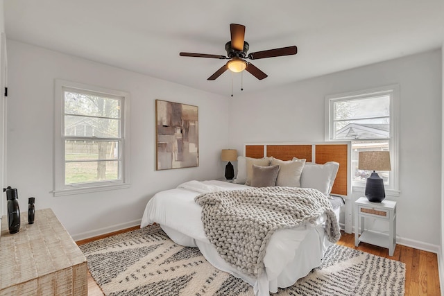 3622 Sabre Dr, Nashville, TN 37211 - bedroom with wood finished floors, baseboards, and ceiling fan