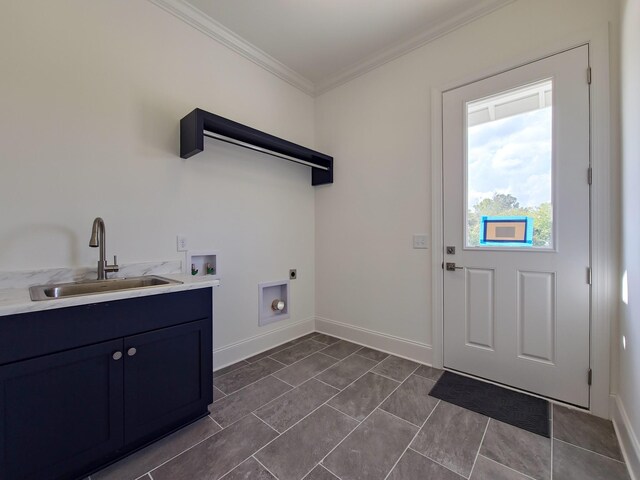 7115 Frances St, Fairview, TN 37062 - laundry area with electric dryer hookup, ornamental molding, hookup for a washing machine, cabinet space, and baseboards