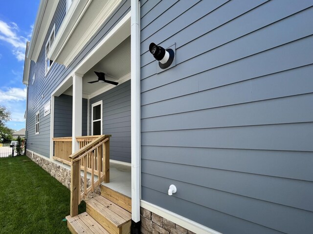 7115 Frances St, Fairview, TN 37062 - property entrance with ceiling fan and a lawn