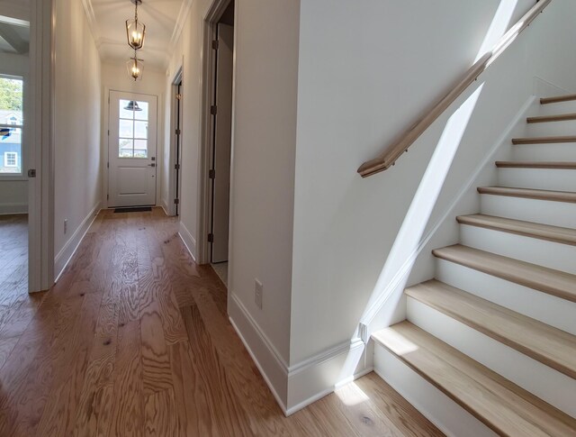 7115 Frances St, Fairview, TN 37062 - entryway with wood finished floors, stairway, and baseboards