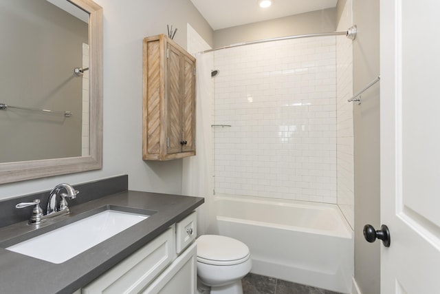6575 Windmill Dr, College Grove, TN 37046 - bathroom featuring vanity, washtub / shower combination, and toilet