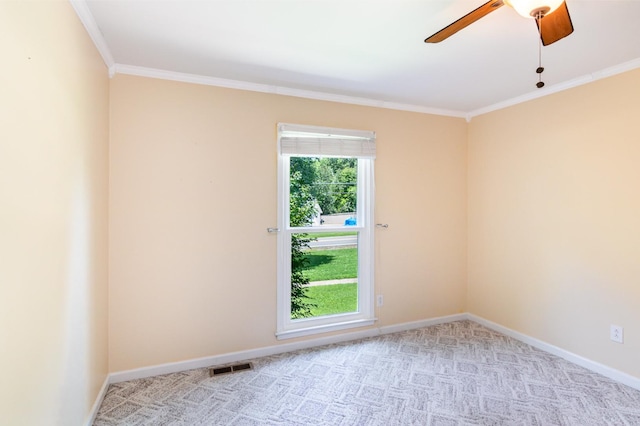 930 Rossview Rd, Clarksville, TN 37043 - unfurnished room with ceiling fan, ornamental molding, and light colored carpet