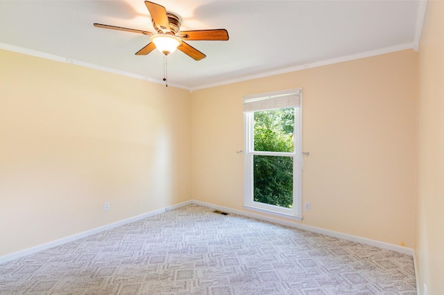 930 Rossview Rd, Clarksville, TN 37043 - carpeted spare room featuring ornamental molding and ceiling fan