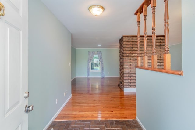 930 Rossview Rd, Clarksville, TN 37043 - hall with baseboards and wood finished floors