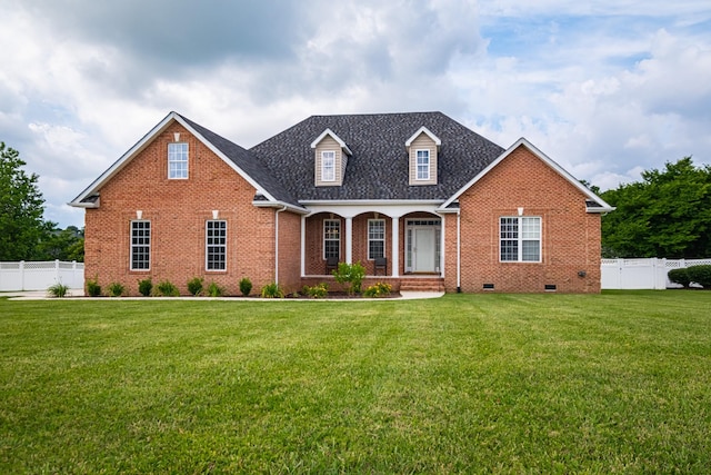 107 Hunters Ct, Tullahoma, TN 37388 - traditional-style home featuring brick siding, a porch, crawl space, and roof with shingles