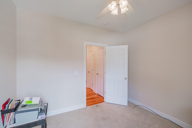 107 Hunters Ct, Tullahoma, TN 37388 - carpeted office space featuring ceiling fan and baseboards