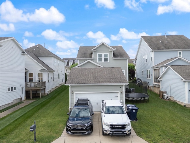 3204 Vinemont Dr, Thompsons Station, TN 37179 - traditional-style home with driveway, a residential view, roof with shingles, and a front lawn