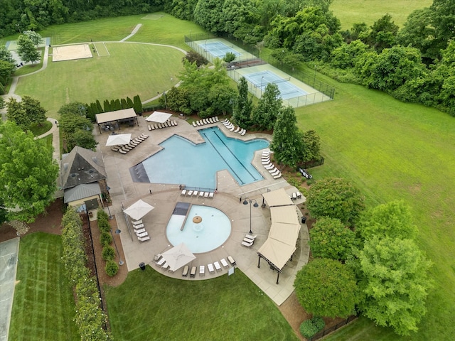 3204 Vinemont Dr, Thompsons Station, TN 37179 - drone / aerial view of a pool area