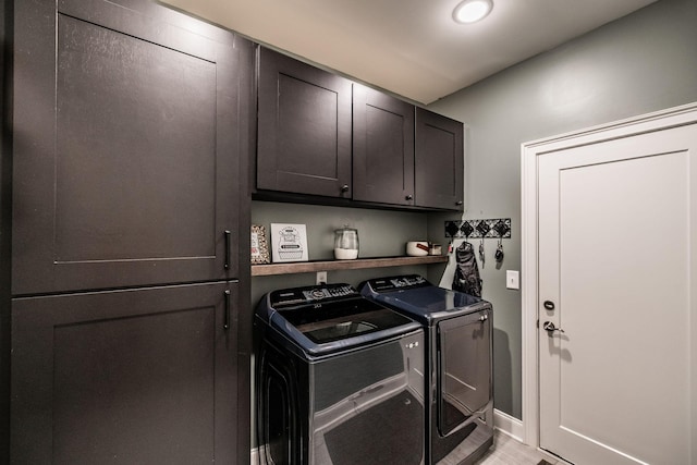 403 Hunter Bryce Ln, Lebanon, TN 37087 - laundry room featuring cabinet space, independent washer and dryer, recessed lighting, and baseboards
