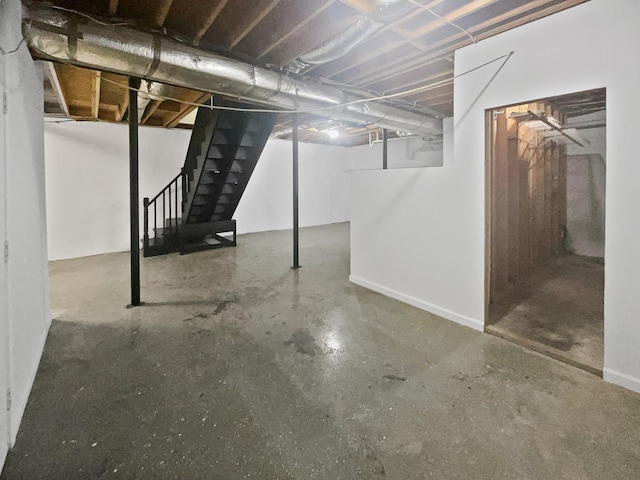 108 Nancy Ave, Pleasant View, TN 37146 - unfinished basement with stairs and baseboards