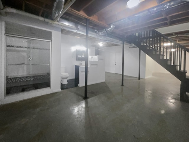 108 Nancy Ave, Pleasant View, TN 37146 - unfinished basement featuring stairway