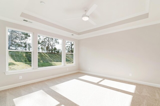 7317 Katherine Ct, Fairview, TN 37062 - empty room with a tray ceiling, light colored carpet, healthy amount of natural light, and ornamental molding