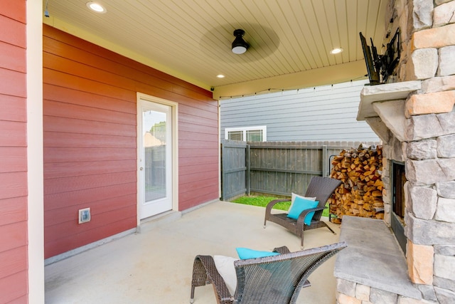 6233 Del Sol Dr, Whites Creek, TN 37189 - view of patio / terrace with an outdoor stone fireplace