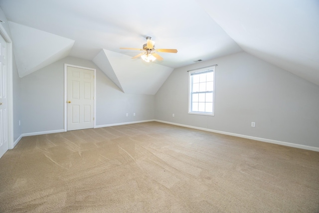 1905 Bugle Ct, Spring Hill, TN 37174 - bonus room featuring light carpet, vaulted ceiling, and ceiling fan