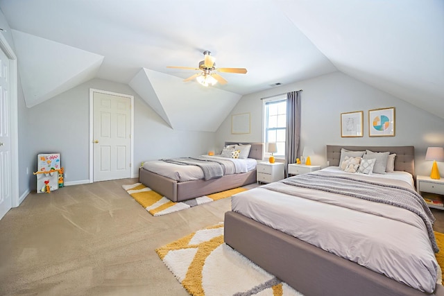 1905 Bugle Ct, Spring Hill, TN 37174 - bedroom featuring lofted ceiling, ceiling fan, and carpet floors