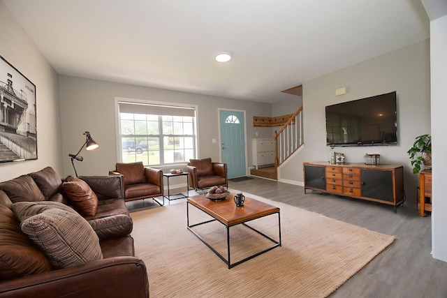 1905 Bugle Ct, Spring Hill, TN 37174 - living room with wood finished floors and stairway
