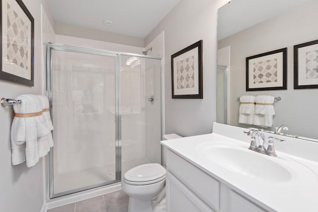 105 Primrose Ln, Gallatin, TN 37066 - full bath with toilet, vanity, a shower stall, and tile patterned floors