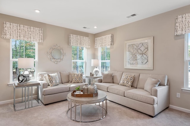 105 Primrose Ln, Gallatin, TN 37066 - living room featuring carpet floors, baseboards, and recessed lighting