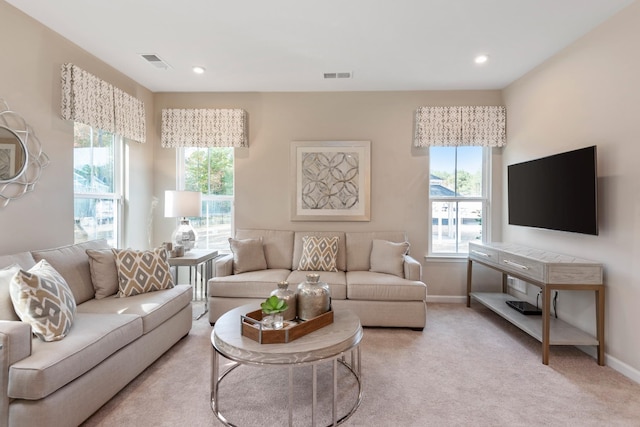 105 Primrose Ln, Gallatin, TN 37066 - living room with baseboards, light carpet, and recessed lighting