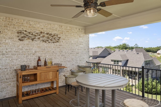 7890 Lampley Rd, Primm Springs, TN 38476 - balcony featuring a ceiling fan