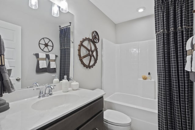 7890 Lampley Rd, Primm Springs, TN 38476 - full bathroom featuring vanity, toilet, and shower / tub combo