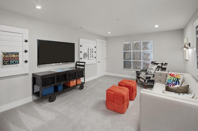 7890 Lampley Rd, Primm Springs, TN 38476 - living area with carpet flooring, baseboards, and recessed lighting