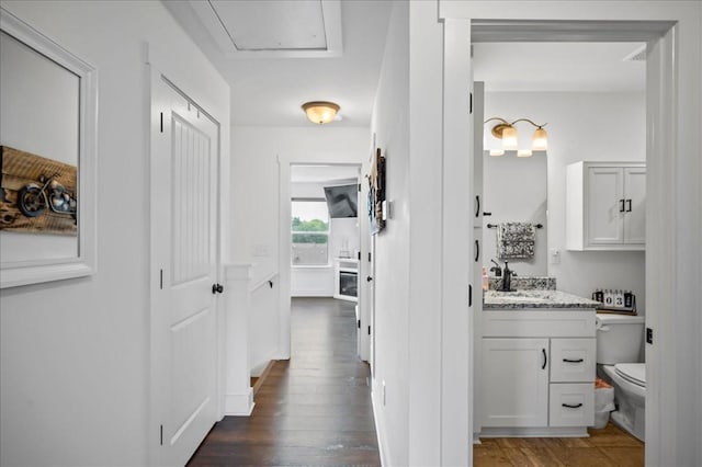 2183 Nectar Ln, Columbia, TN 38401 - hallway with dark wood-type flooring